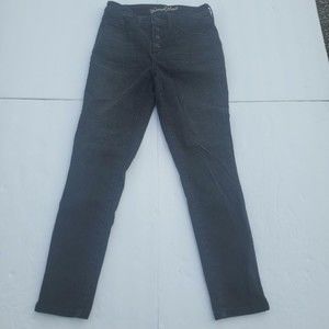 Universal Thread Women's High Rise Skinny Crop Black Denim Jeans Size 00 24R